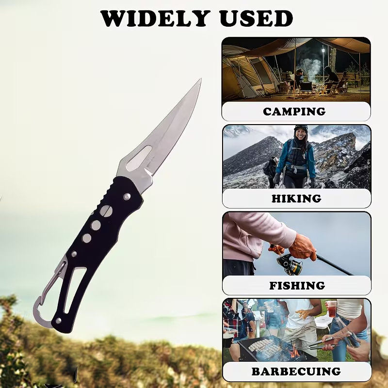 Edc Carry Piece - 3-Piece Pocket Knife Keychain, Compact Pocket
