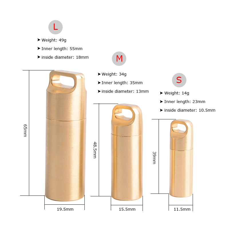 Brass Airtight Watertight Stor - Pill Fob Capsule recensie en prijs