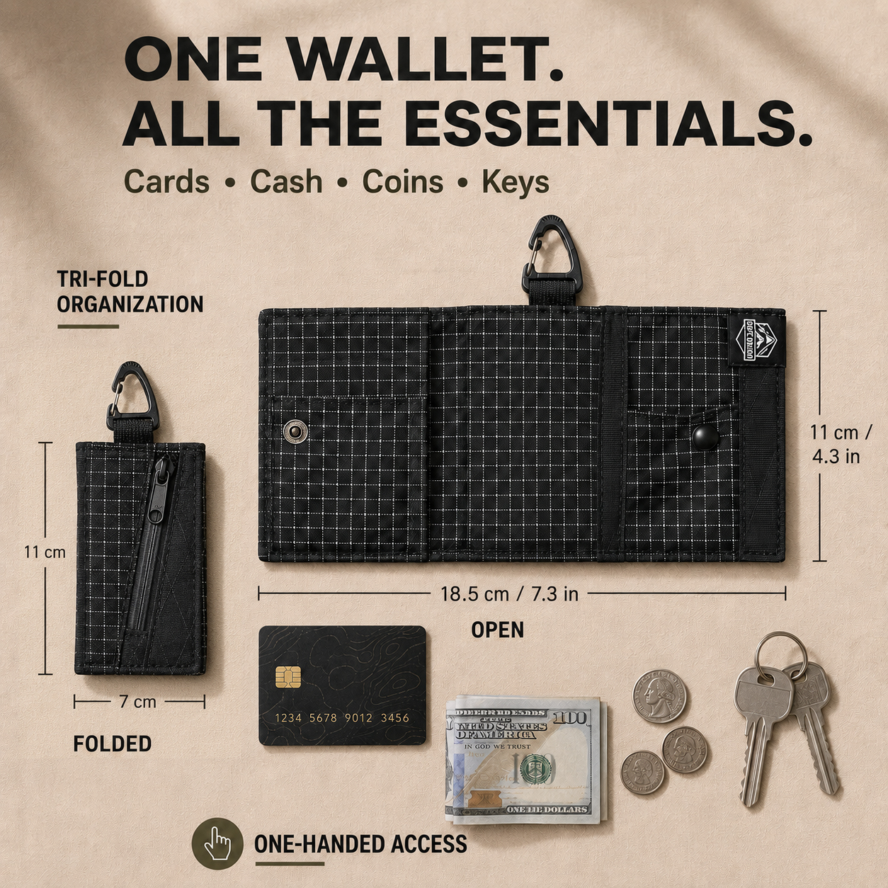 Lightweight Trifold Wallet wit - Edc Carry Card recensie en prijs