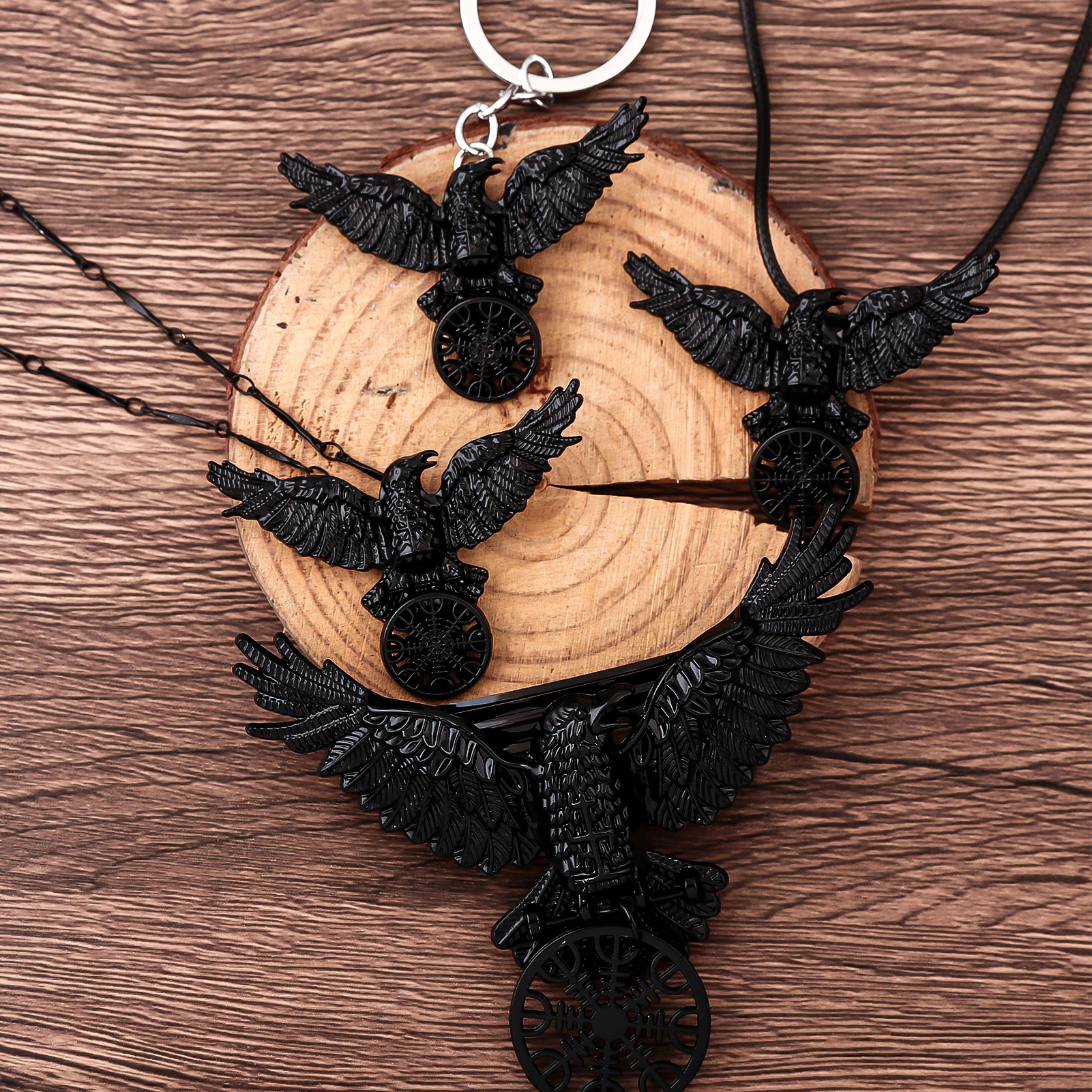 Vintage Viking Black Crow Neck - Compass Keychain Mini recensie en prijs