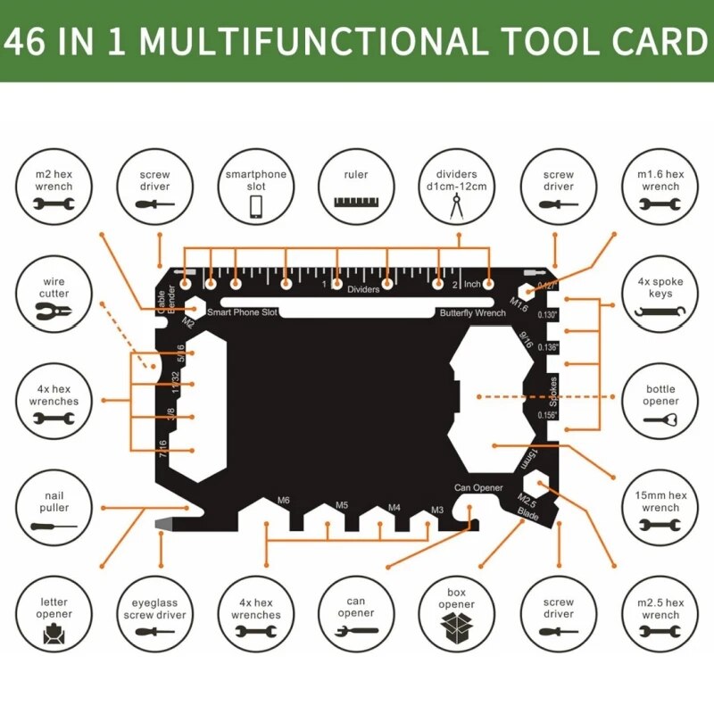 Multi Tool 46 in 1 Credit Card - Edc Carry Card recensie en prijs