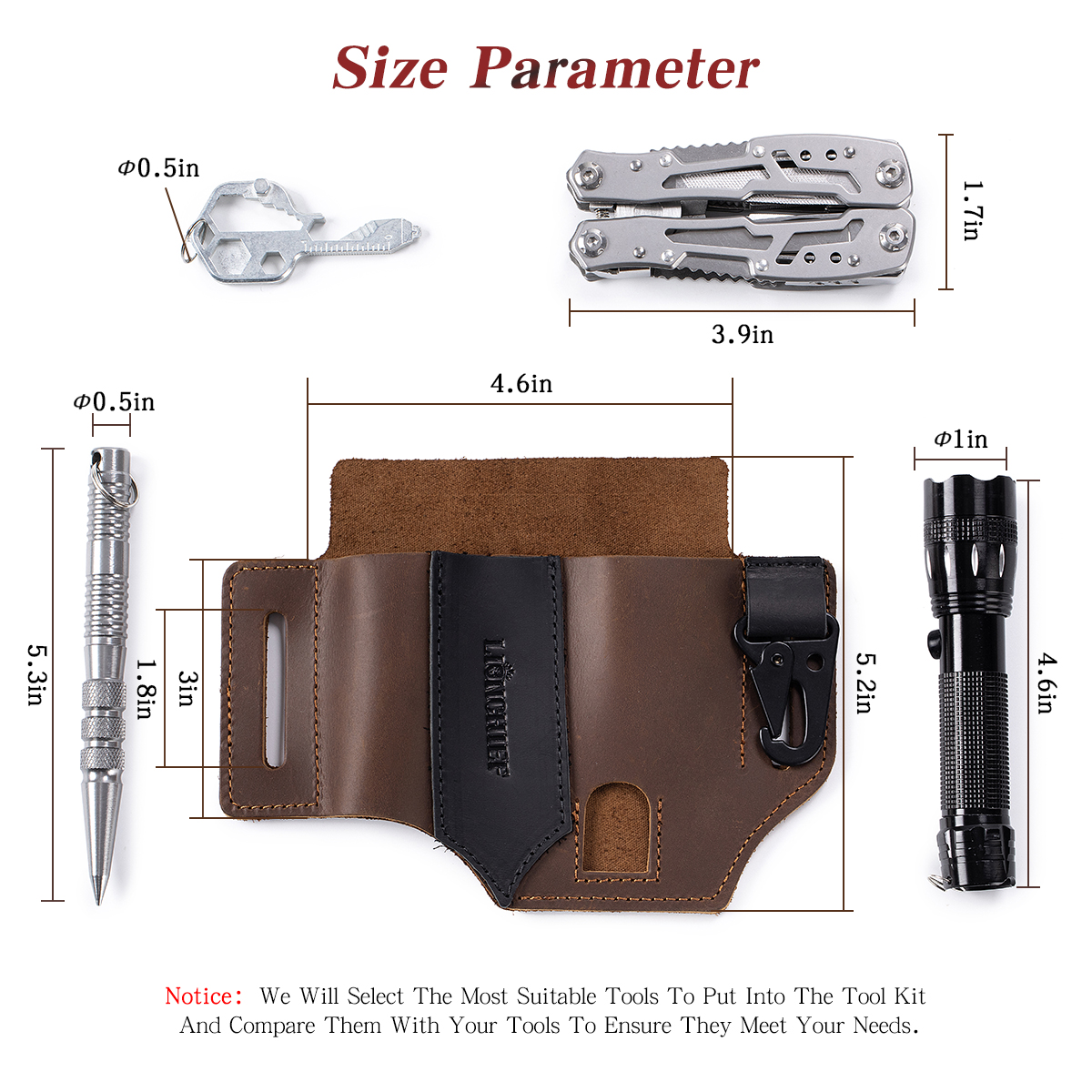 Genuine Leather Multitool Shea - Leather Edc. Carry Pouch recensie en prijs