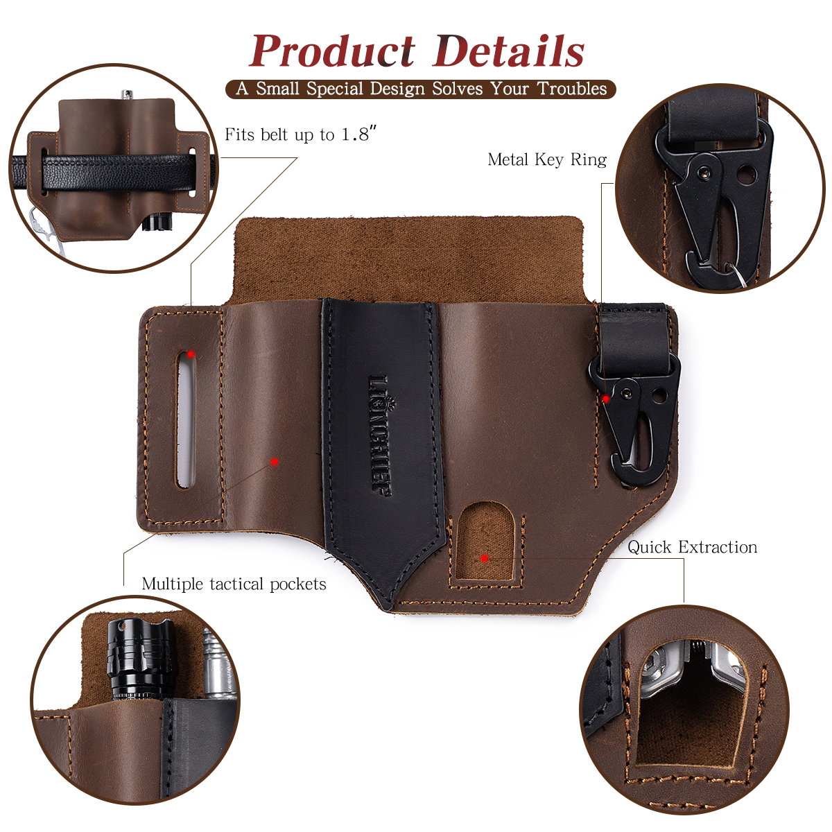 Genuine Leather Multitool Shea - Leather Edc. Carry Pouch recensie en prijs