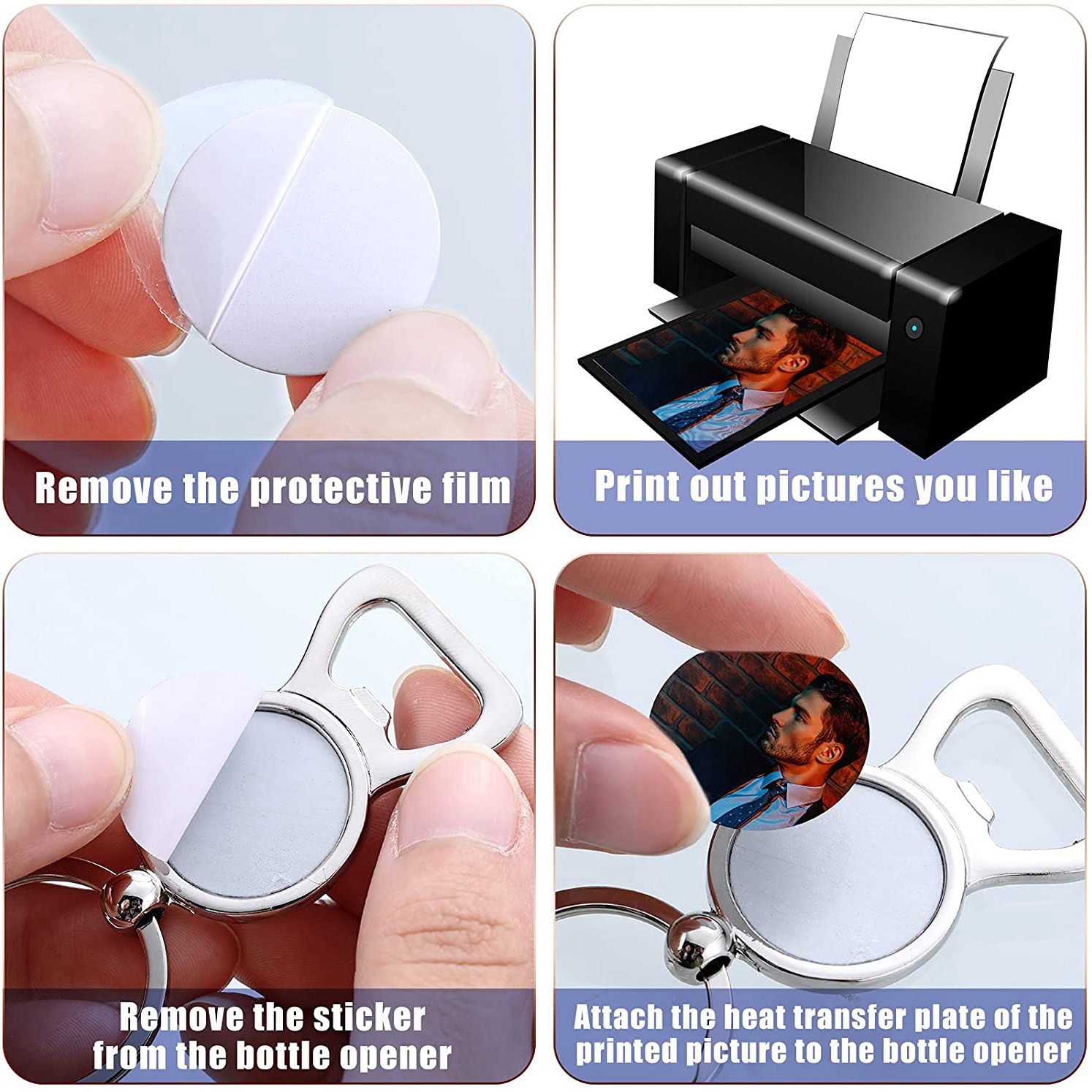 AED7-10 Pcs Sublimation Blank  - Bottle Opener Keyring recensie en prijs