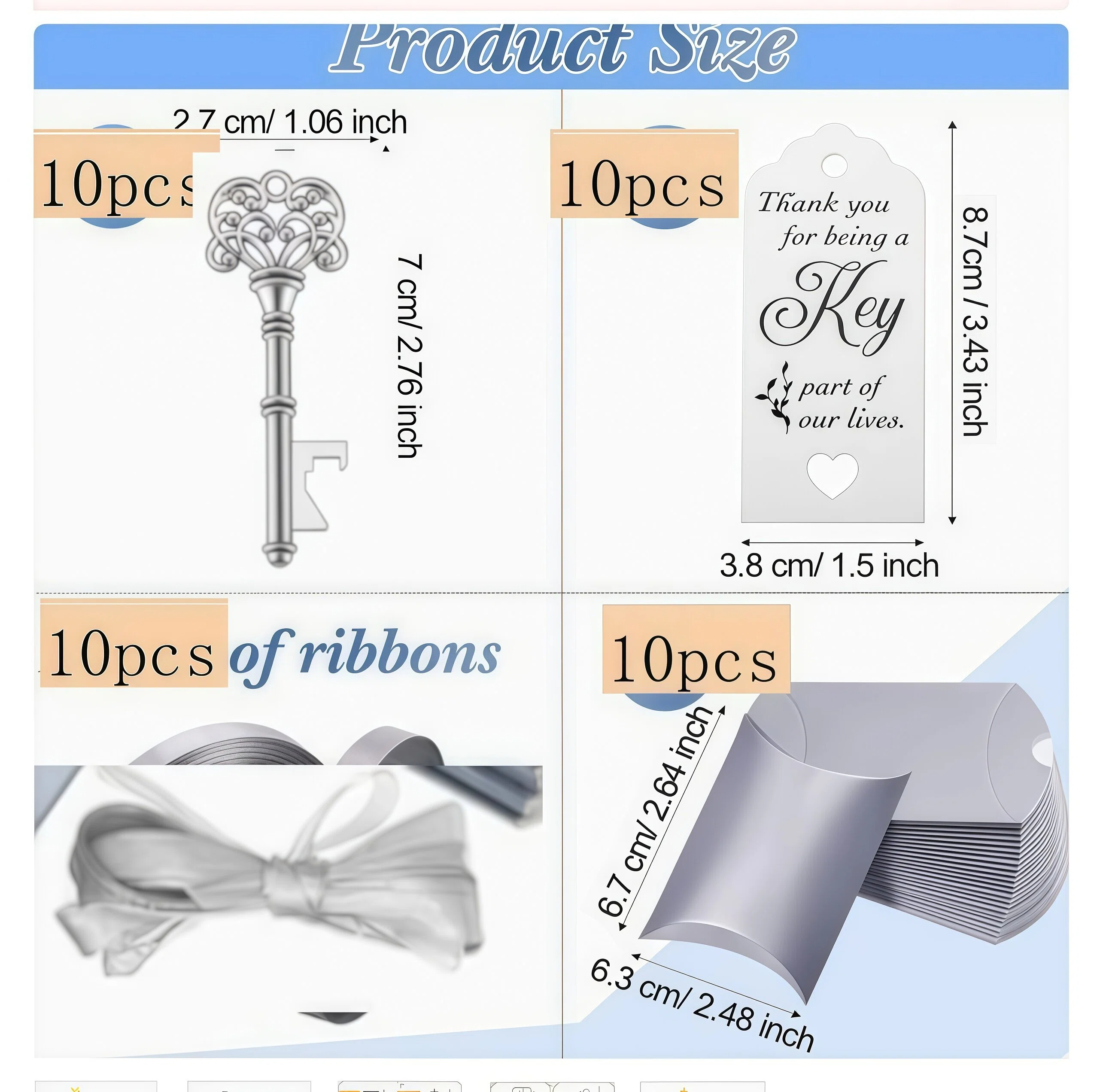 10Pcs Silver Key Bottle Opener - Bottle Opener Keyring recensie en prijs